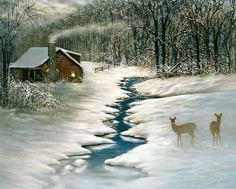 Log Cabin Scene